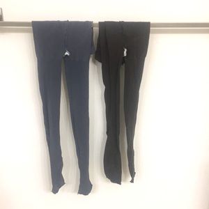 Lands’ End tights, 2 pairs, gray & brown, size Medium